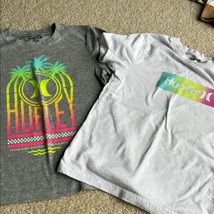 Hurley Kids Graphic T-Shirts - Gray and White